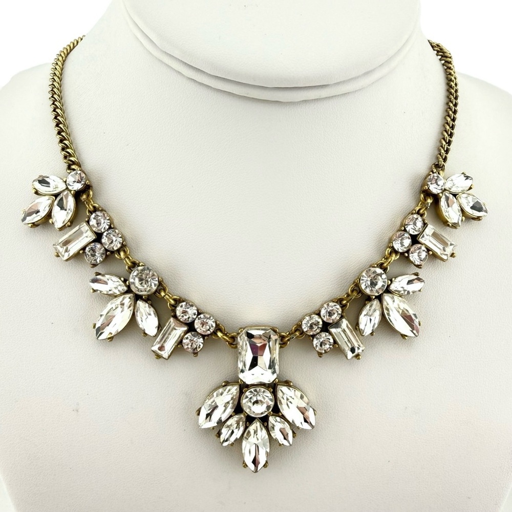 J. Crew Gold and Rhinestone Statement Necklace - Picture 5 of 8
